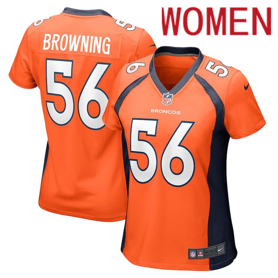Women Denver Broncos #56 Baron Browning Nike Orange Nike Game NFL Jersey